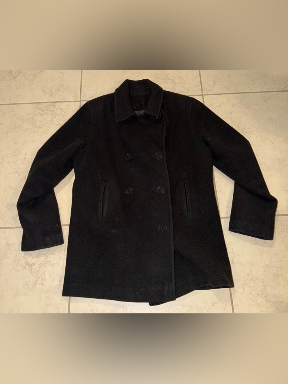 Vintage J. Percy Wool Pea Coat | Made in USA | Black | Size 6